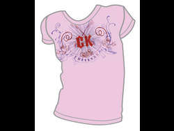 Pink Sheer Logo Baby Tee